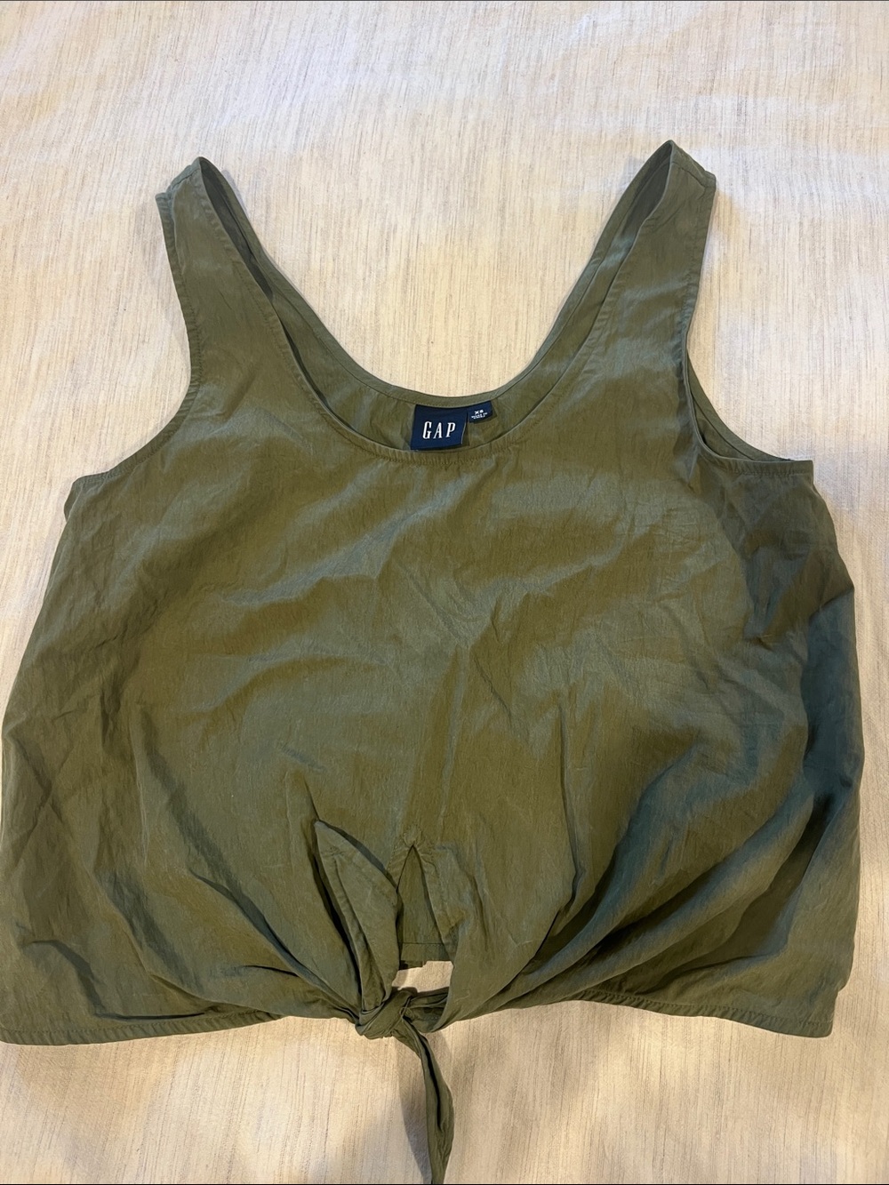 GAP Olive Green Tie-Front Tank